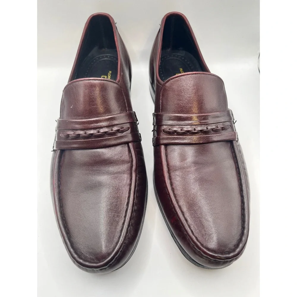 Florsheim Imperial Quality Burgundy Leather‎ Braided Loafers 9.5 E Comfortech
